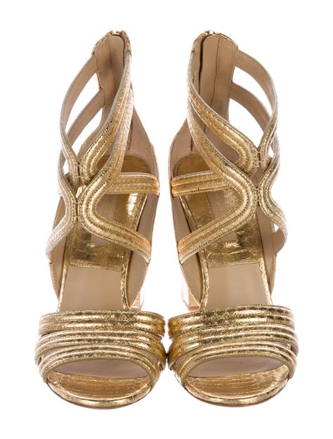 michael kors snakeskin pumps|metallic snakeskin sandals.